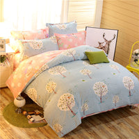 HKM-787155 Cashmere Cotton Flower Print Bedding Set - Available in Three-Piece and Four-Piece Options for Beds Up to 2.0m