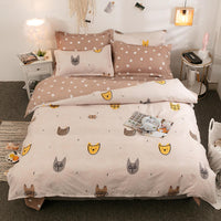 HKM-787155 Cashmere Cotton Flower Print Bedding Set - Available in Three-Piece and Four-Piece Options for Beds Up to 2.0m