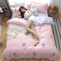 HKM-787155 Cashmere Cotton Flower Print Bedding Set - Available in Three-Piece and Four-Piece Options for Beds Up to 2.0m