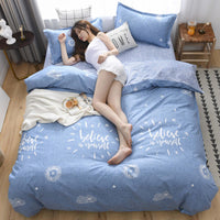 HKM-787155 Cashmere Cotton Flower Print Bedding Set - Available in Three-Piece and Four-Piece Options for Beds Up to 2.0m