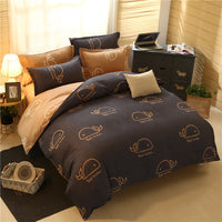 HKM-787155 Cashmere Cotton Flower Print Bedding Set - Available in Three-Piece and Four-Piece Options for Beds Up to 2.0m