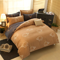 HKM-787155 Cashmere Cotton Flower Print Bedding Set - Available in Three-Piece and Four-Piece Options for Beds Up to 2.0m