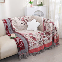 HKM-787219 Cotton Towel Blanket - Modern Red Design, 200cm x 230cm