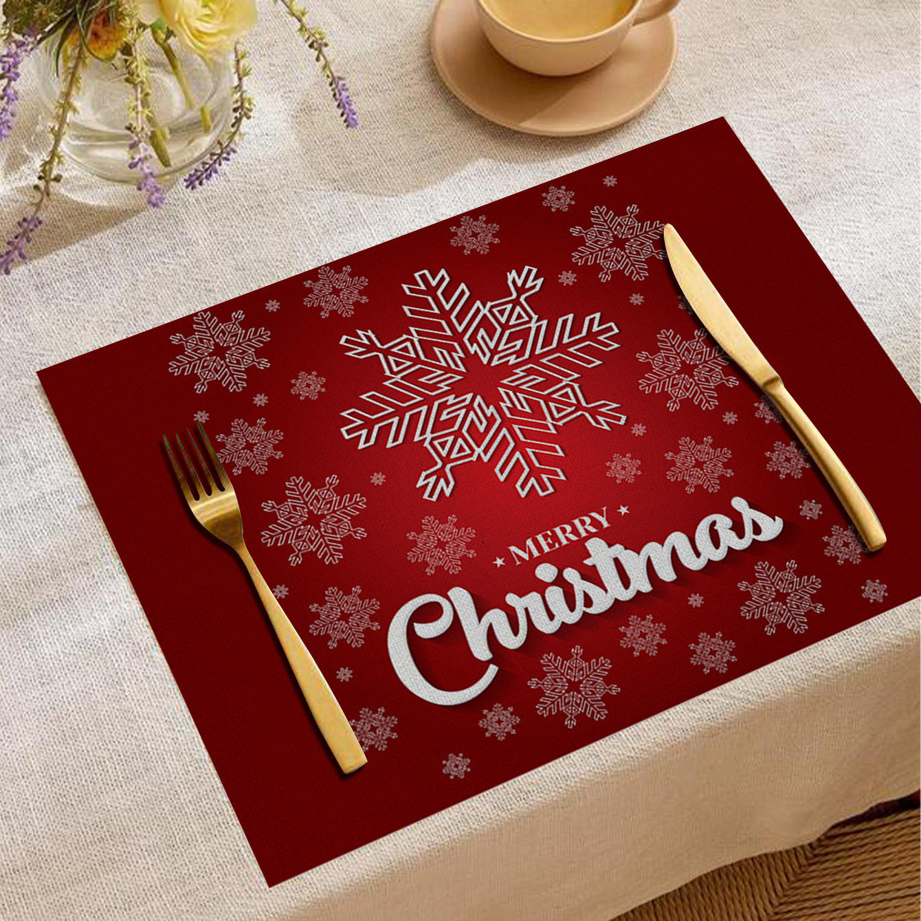 HKM-787347 Christmas Digital Printed Linen Insulation Placemat - Various Styles Available