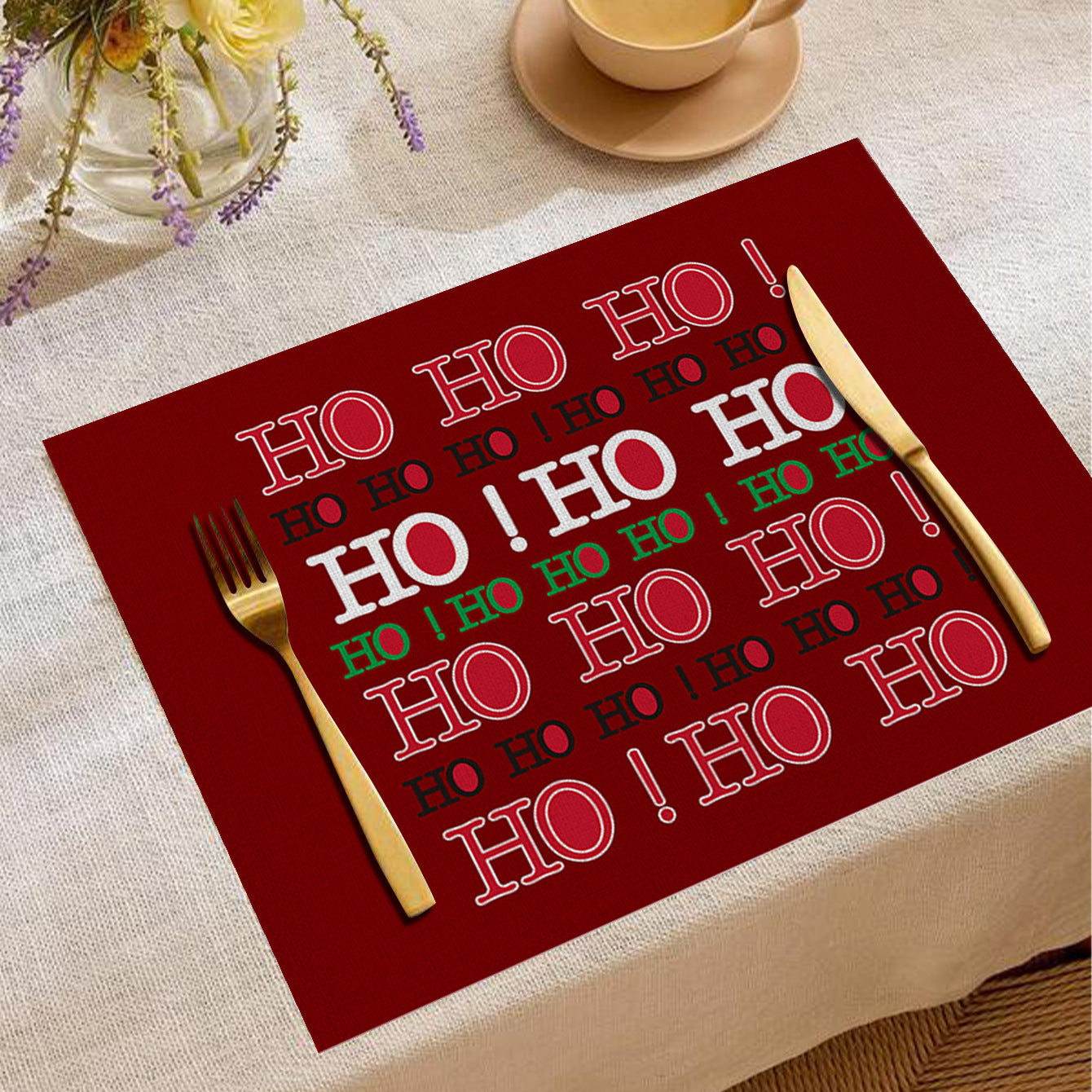 HKM-787347 Christmas Digital Printed Linen Insulation Placemat - Various Styles Available