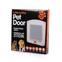 HKM-787539 Controllable Two-Way Pet Door for Easy Access - White/Brown, Durable PP Material