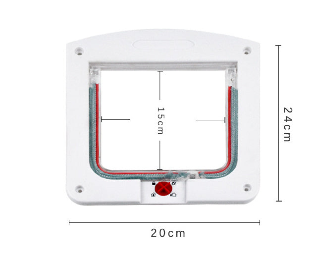 HKM-787539 Controllable Two-Way Pet Door for Easy Access - White/Brown, Durable PP Material