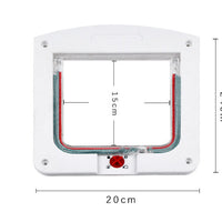 HKM-787539 Controllable Two-Way Pet Door for Easy Access - White/Brown, Durable PP Material