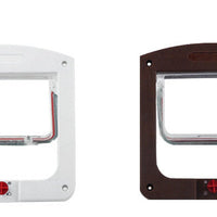 HKM-787539 Controllable Two-Way Pet Door for Easy Access - White/Brown, Durable PP Material