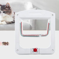 HKM-787539 Controllable Two-Way Pet Door for Easy Access - White/Brown, Durable PP Material