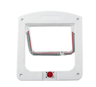 HKM-787539 Controllable Two-Way Pet Door for Easy Access - White/Brown, Durable PP Material
