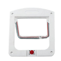 HKM-787539 Controllable Two-Way Pet Door for Easy Access - White/Brown, Durable PP Material