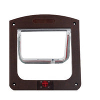 HKM-787539 Controllable Two-Way Pet Door for Easy Access - White/Brown, Durable PP Material