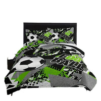 HKM-787539 Football Print Duvet Cover Set - Soft Chemical Fiber Bedding for Children's Rooms