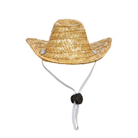 HKM-787539 Pet Cat Straw Cowboy Hat in Brown - Stylish Four Seasons Accessory