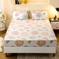 HKM-787539 Snow Fleece Bed Sheet with Digital Floral Prints - Warm and Cozy Bedding in Multiple Sizes