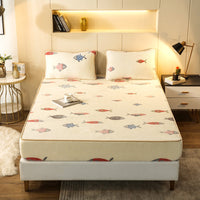 HKM-787539 Snow Fleece Bed Sheet with Digital Floral Prints - Warm and Cozy Bedding in Multiple Sizes
