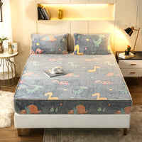 HKM-787539 Snow Fleece Bed Sheet with Digital Floral Prints - Warm and Cozy Bedding in Multiple Sizes