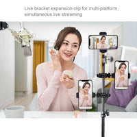 HKM-787603 Adjustable Ring Light Mobile Phone Holder with Live Support Functionality - Black