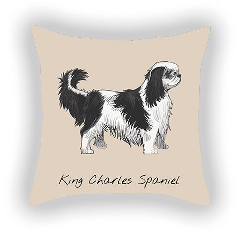 HKM-787603 Cotton and Linen Cartoon Printed Short Plush Pillow Cover - 45x45cm