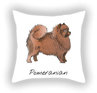 HKM-787603 Cotton and Linen Cartoon Printed Short Plush Pillow Cover - 45x45cm
