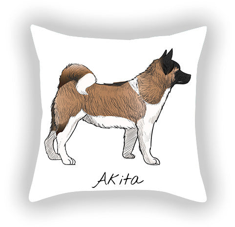 HKM-787603 Cotton and Linen Cartoon Printed Short Plush Pillow Cover - 45x45cm