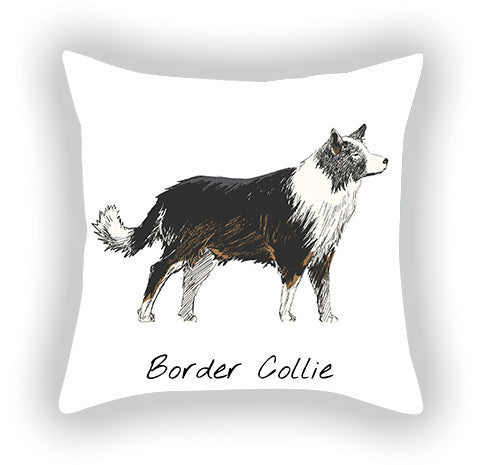 HKM-787603 Cotton and Linen Cartoon Printed Short Plush Pillow Cover - 45x45cm