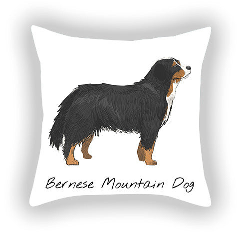 HKM-787603 Cotton and Linen Cartoon Printed Short Plush Pillow Cover - 45x45cm