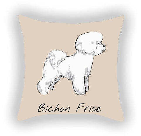 HKM-787603 Cotton and Linen Cartoon Printed Short Plush Pillow Cover - 45x45cm