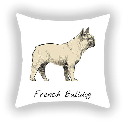 HKM-787603 Cotton and Linen Cartoon Printed Short Plush Pillow Cover - 45x45cm