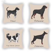 HKM-787603 Cotton and Linen Cartoon Printed Short Plush Pillow Cover - 45x45cm