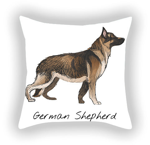 HKM-787603 Cotton and Linen Cartoon Printed Short Plush Pillow Cover - 45x45cm