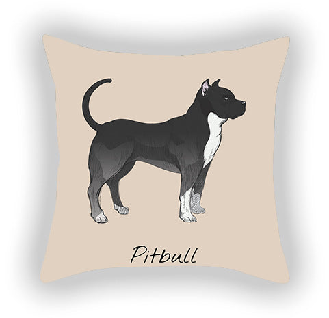 HKM-787603 Cotton and Linen Cartoon Printed Short Plush Pillow Cover - 45x45cm