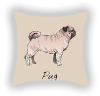 HKM-787603 Cotton and Linen Cartoon Printed Short Plush Pillow Cover - 45x45cm
