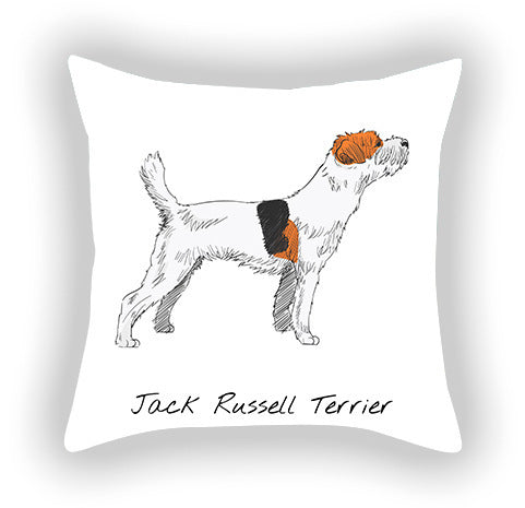 HKM-787603 Cotton and Linen Cartoon Printed Short Plush Pillow Cover - 45x45cm