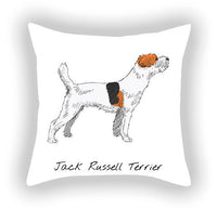 HKM-787603 Cotton and Linen Cartoon Printed Short Plush Pillow Cover - 45x45cm