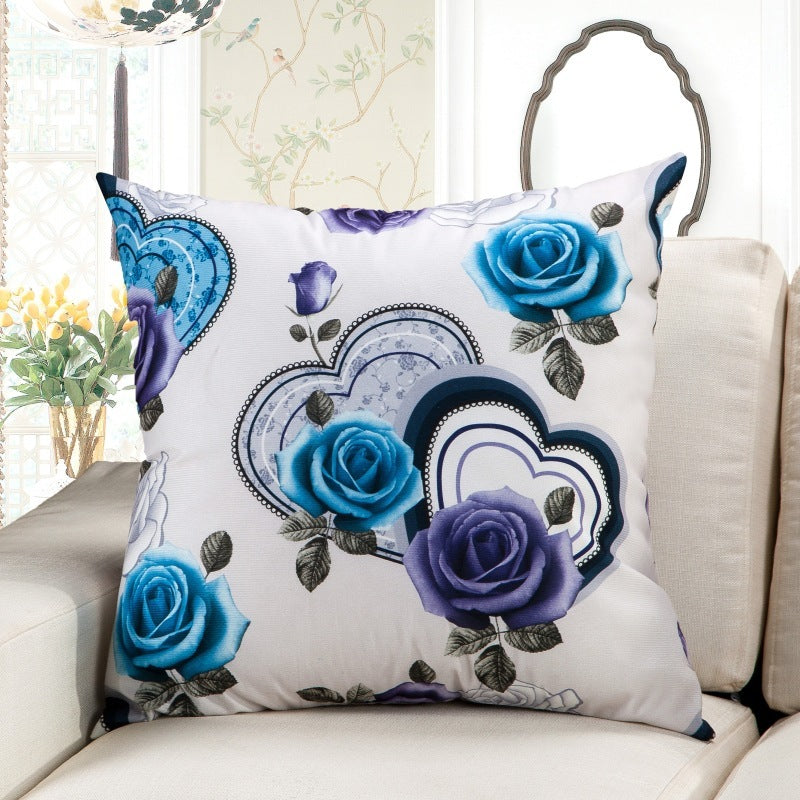 HKM-787667 European Classical Plant Velvet Cushion with PP Cotton Filling - 45x45cm