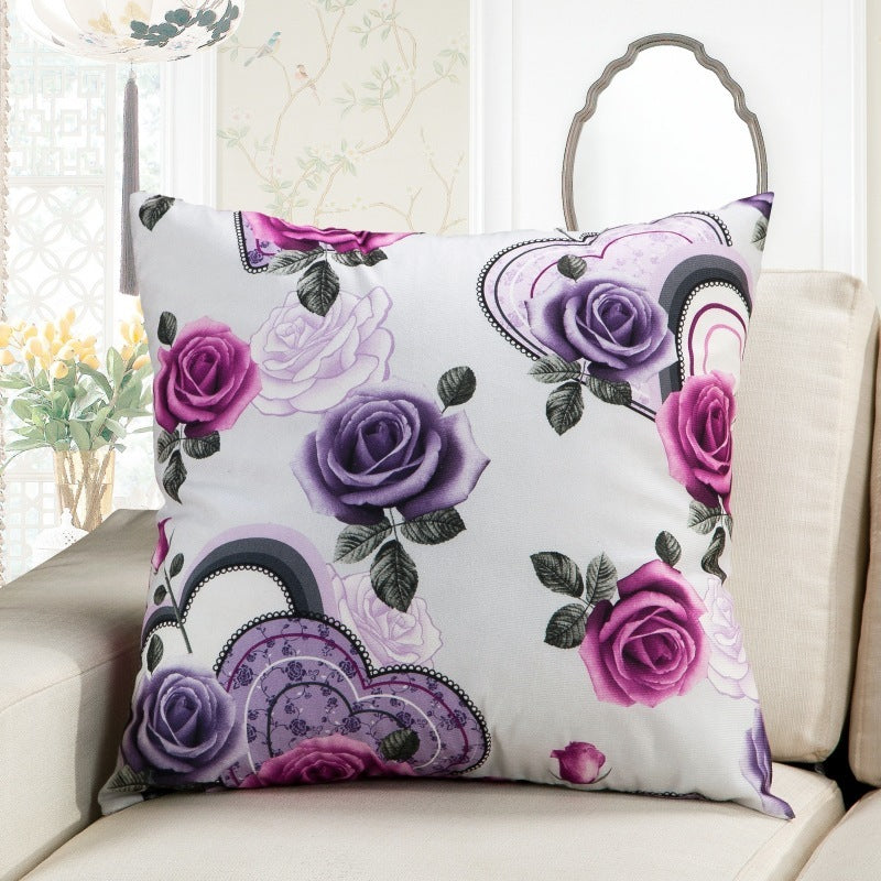 HKM-787667 European Classical Plant Velvet Cushion with PP Cotton Filling - 45x45cm
