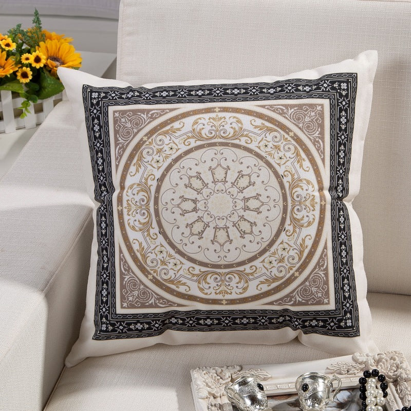 HKM-787667 European Classical Plant Velvet Cushion with PP Cotton Filling - 45x45cm