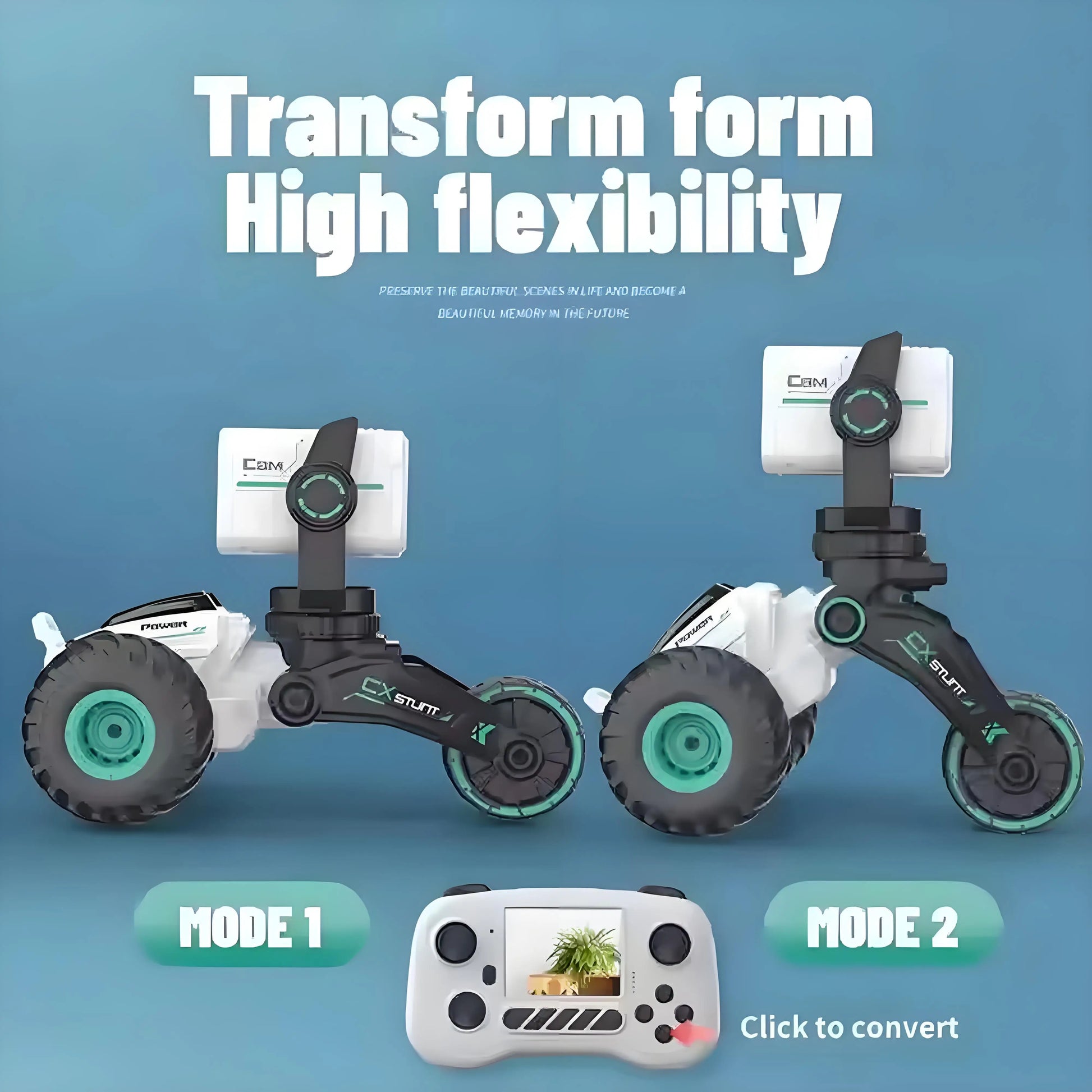 HKM-787795 High Definition Video Remote Control Stunt Car with Real-Time Transmission and LED Lights