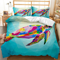 HKM-787859 Whale Shark 3D Digital Printed Brushed Bedding Set - Quilt Cover and Pillow Cases, 4-Piece Collection