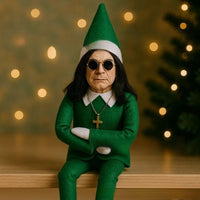 HKM-787987 Ozzy Christmas Elf Doll - Resin Ornament for Holiday Decorations - Available in Red, Green, Blue, and Black