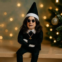 HKM-787987 Ozzy Christmas Elf Doll - Resin Ornament for Holiday Decorations - Available in Red, Green, Blue, and Black