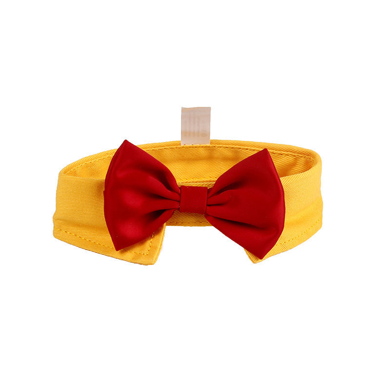HKM-788051 Stylish Cotton Dog Bow Tie in Yellow & Red or White & Black