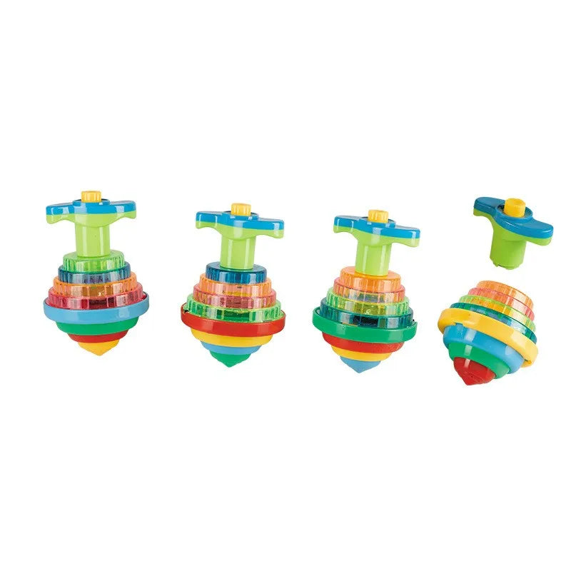 HKM-788115 LED Rainbow Light Spinning Top Toy with Music for Kids, Rotating Gyro Effect, Ages 3 and Up