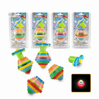 HKM-788115 LED Rainbow Light Spinning Top Toy with Music for Kids, Rotating Gyro Effect, Ages 3 and Up