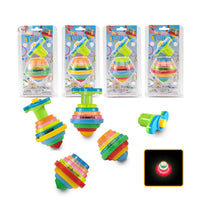 HKM-788115 LED Rainbow Light Spinning Top Toy with Music for Kids, Rotating Gyro Effect, Ages 3 and Up