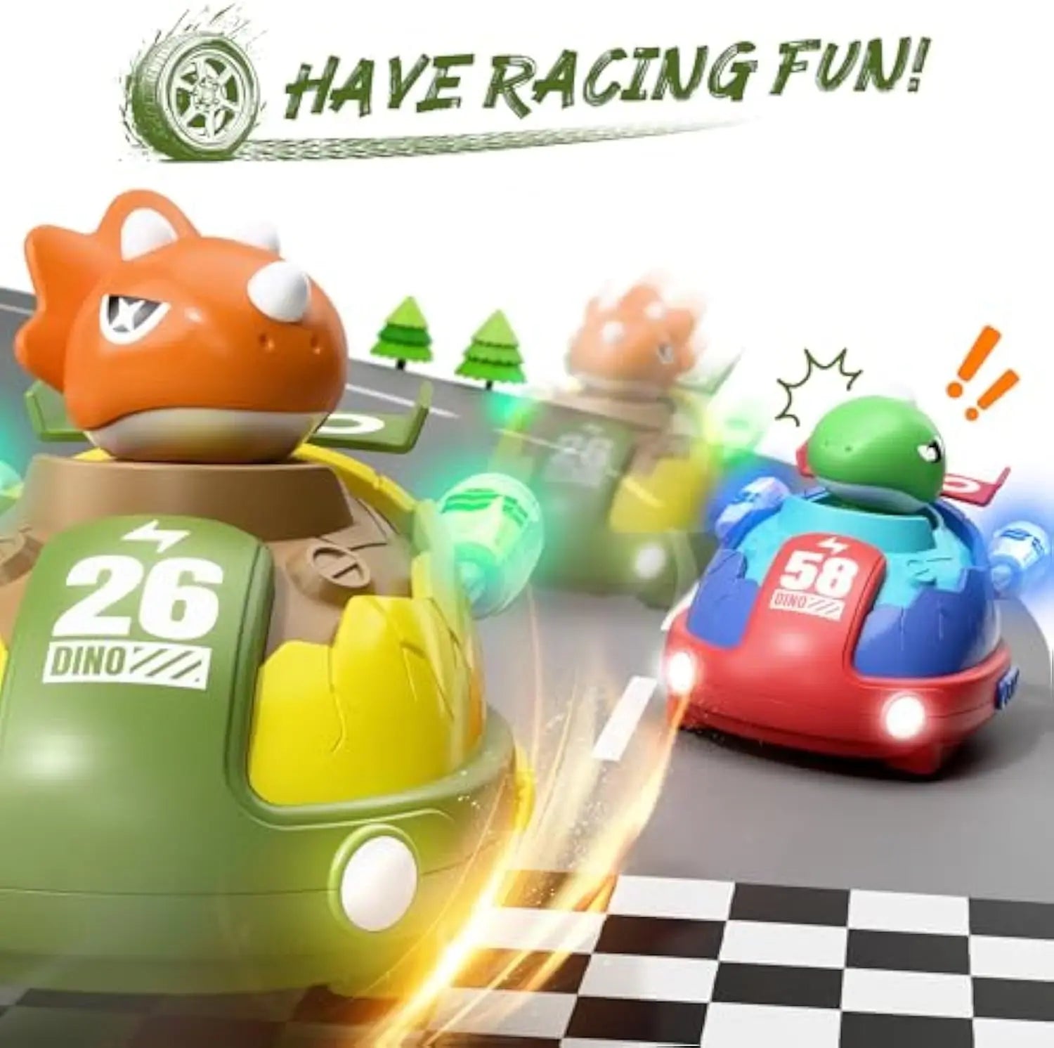 HKM-788179 Dinosaur-Themed Radio Control Car with Pop-Up Surprise - 2.4GHz Wireless RC Toy for Kids