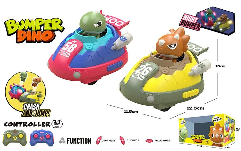 HKM-788179 Dinosaur-Themed Radio Control Car with Pop-Up Surprise - 2.4GHz Wireless RC Toy for Kids