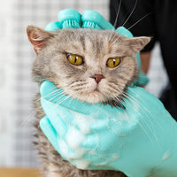 HKM-788307 Silicone Pet Grooming Gloves for Small Dogs and Cats - Massage and Bath Cleaning Tool